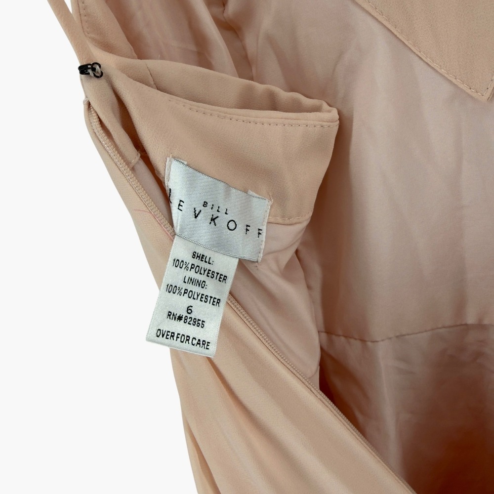 Bill Levkoff Peach Pink Surplice Maxi Dress Size 6 - Picture 3 of 3